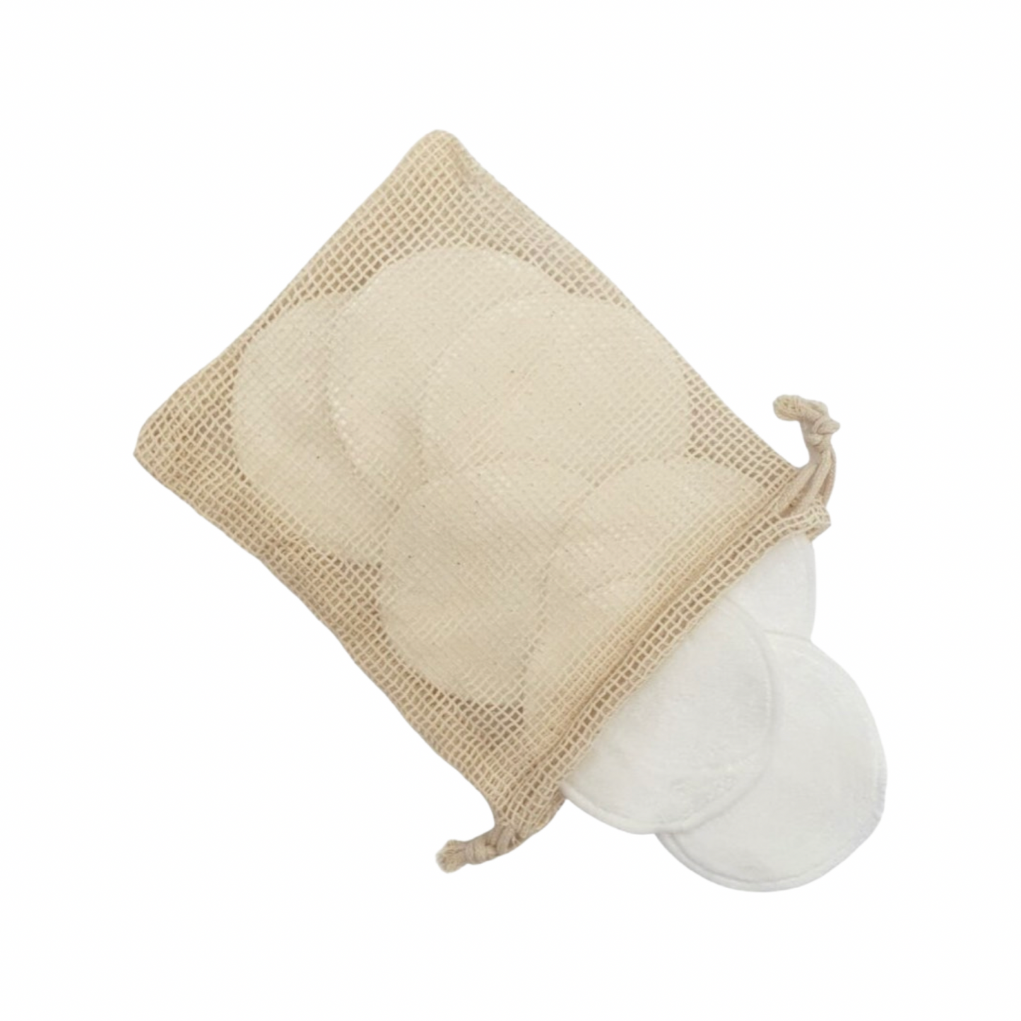 White Natural and Reusable Bamboo Makeup Remover Pads - 7pack with Mesh Cotton Wash Bag